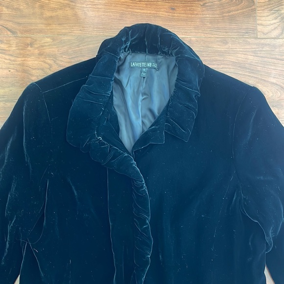 Lafayette 148 Black Silk Blend Jacket Coat - Picture 8 of 10